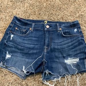 Seven for all Mankind frayed jean shorts